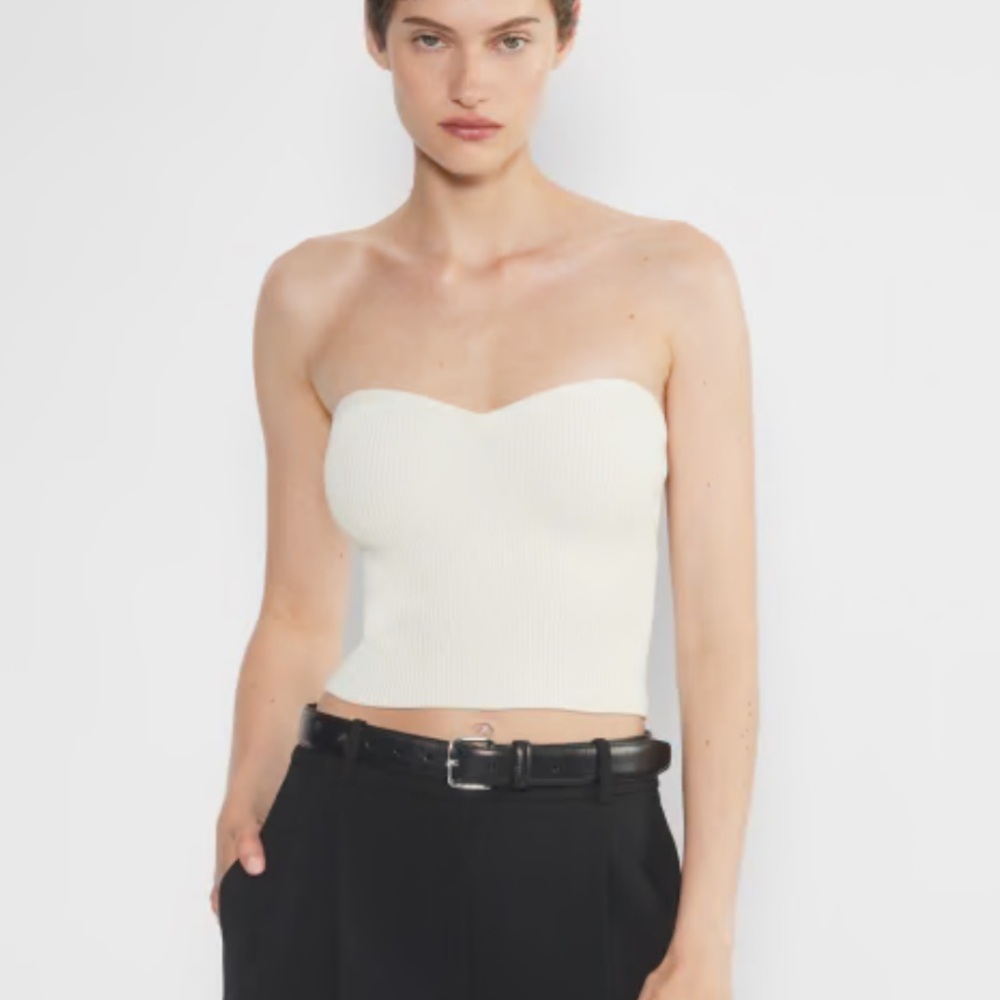 Aritzia Babaton Sculpt Knit Sweetheart Tube Top Cream Size XL